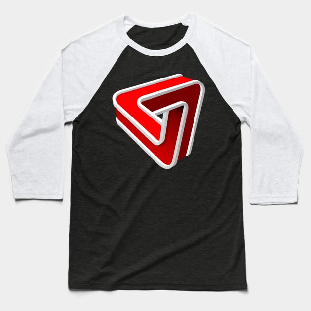 Penrose Triangle Baseball T-Shirt by JonHerrera